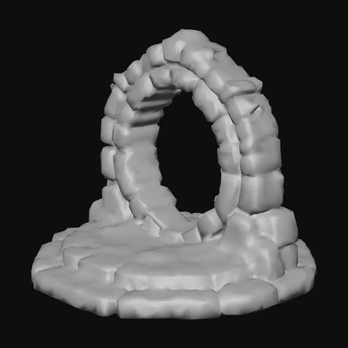 3D model for A single 3D board game token representing an active Shadow Portal.
A mystical portal rising from a compact board-game base, with swirling dark energy at the center and subtle light runes around the edges, symbolizing a moral choice between redemption and power.
Designed as a tabletop miniature location marker, small scale, iconic and readable from a distance.
Front-facing view, centered object.
Neutral studio lighting.
Transparent background.
High-quality 3D miniature, clean geometry, strong silhouette, sculpt-ready, suitable for 3D printing and game assets.
No characters, no environment, no text., #Christmas2025#