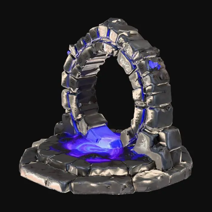 3D model for A single 3D board game token representing an active Shadow Portal.
A mystical portal rising from a compact board-game base, with swirling dark energy at the center and subtle light runes around the edges, symbolizing a moral choice between redemption and power.
Designed as a tabletop miniature location marker, small scale, iconic and readable from a distance.
Front-facing view, centered object.
Neutral studio lighting.
Transparent background.
High-quality 3D miniature, clean geometry, strong silhouette, sculpt-ready, suitable for 3D printing and game assets.
No characters, no environment, no text., #Christmas2025#
