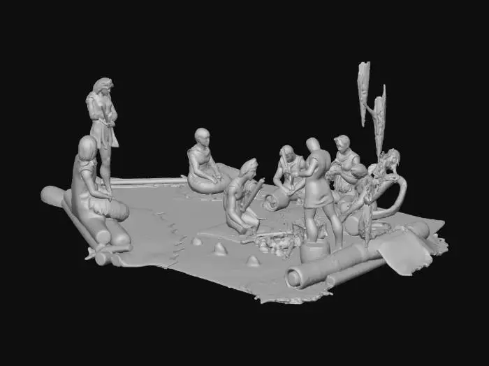 3D model for Cavern Campfire in a Snowbound Valley