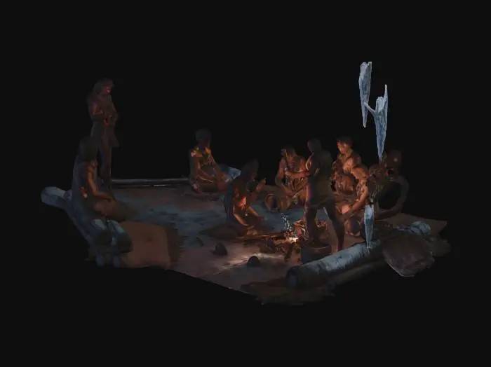 3D model for Cavern Campfire in a Snowbound Valley