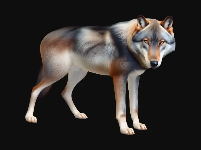 3D model for wolf on all fours