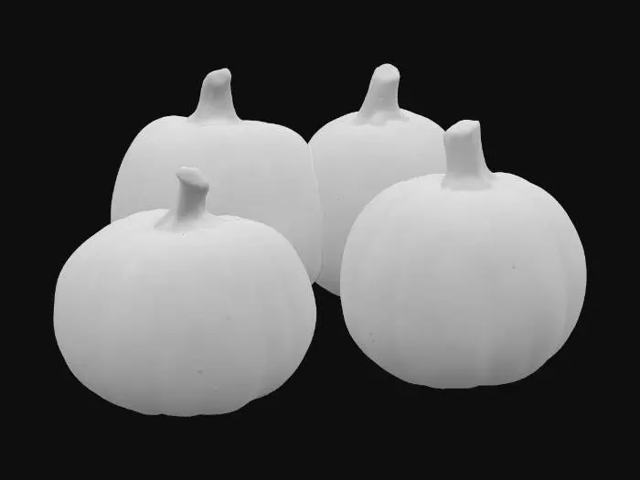 3D model for Halloween | Scary | Hyper-Realistic | Gothic | Grimm | Orange Pumpkins in a patch, all variably different in size and shape. no carved faces