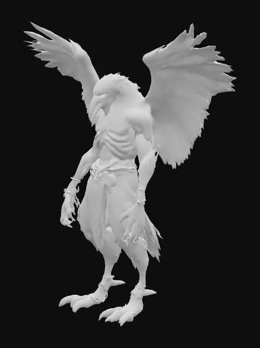 3D model for Halloween | Scary | Hyper-Realistic | Gothic | Grimm | A Black Crow with its wings out