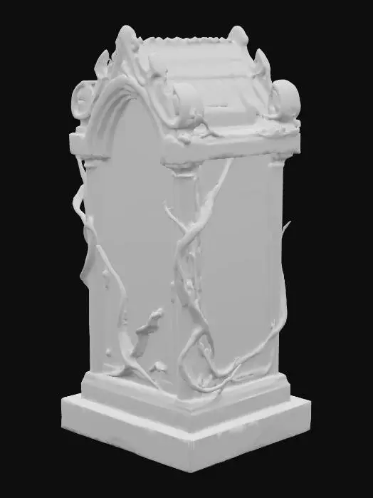 3D model for Halloween | Scary | Hyper-Realistic | Gothic | Grimm | a old gravestone monolith