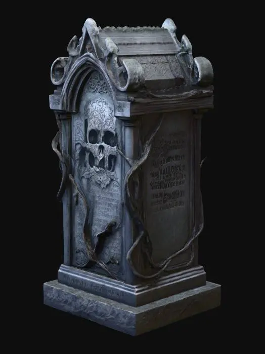 3D model for Halloween | Scary | Hyper-Realistic | Gothic | Grimm | a old gravestone monolith