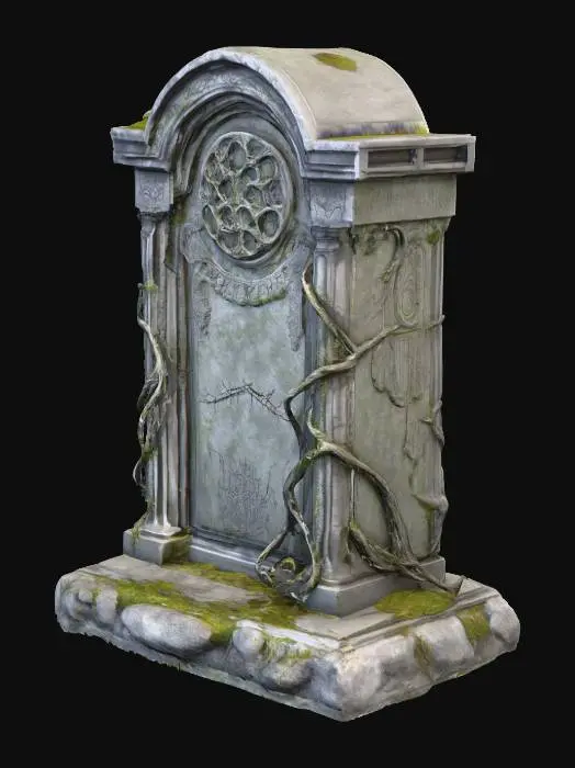 3D model for Halloween | Scary | Hyper-Realistic | Gothic | Grimm | a old gravestone monolith