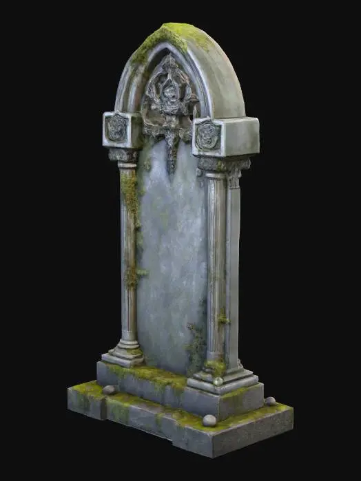 3D model for Halloween | Scary | Hyper-Realistic | Gothic | Grimm | a old gravestone monolith