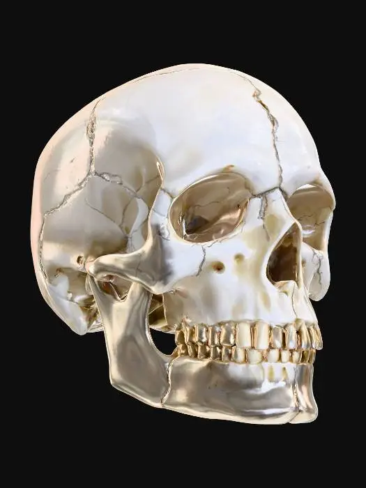 3D model for Hyper-Realistic | Marble | Shiny | cracked | a anatomically correct human Skull only made of Marble. 