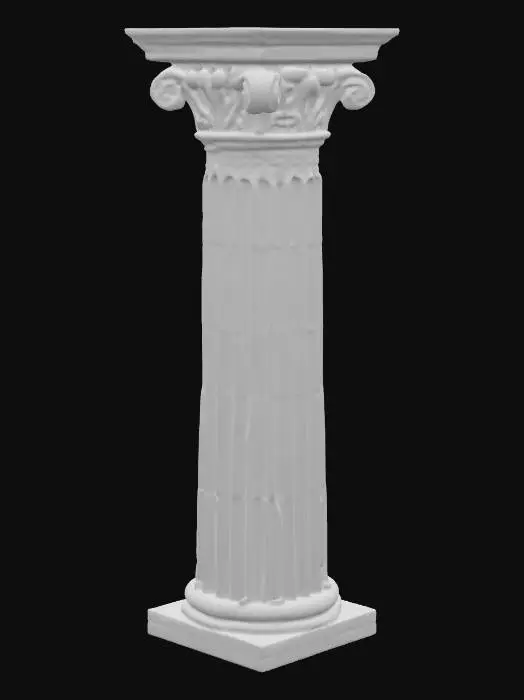 3D model for Hyper-Realistic | Artifact | Ancient | Old | Worn | A Large limestone column from the stone age, with faint reliefs of decorative designs. 