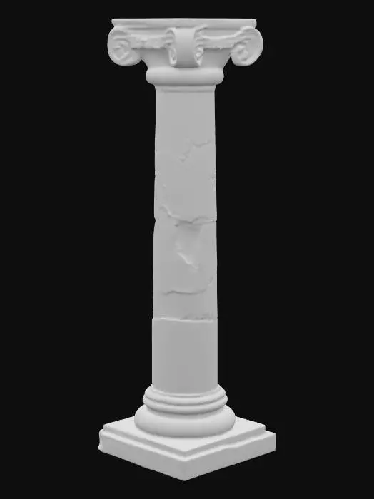 3D model for Hyper-Realistic | Artifact | Ancient | Old | Worn | A Large limestone column from the stone age, with faint reliefs of decorative designs. 