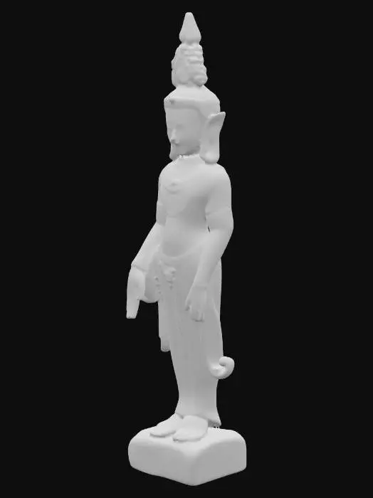 3D model for Hyper-Realistic | Artifact | Ancient | Old | Worn | a golden Idle of a ancient skull from a temple. 