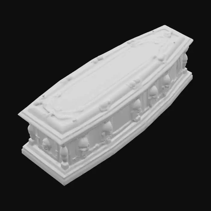 3D model for Halloween | Scary | Hyper-Realistic | Gothic | Grimm | A full worn Wooden classic Coffin