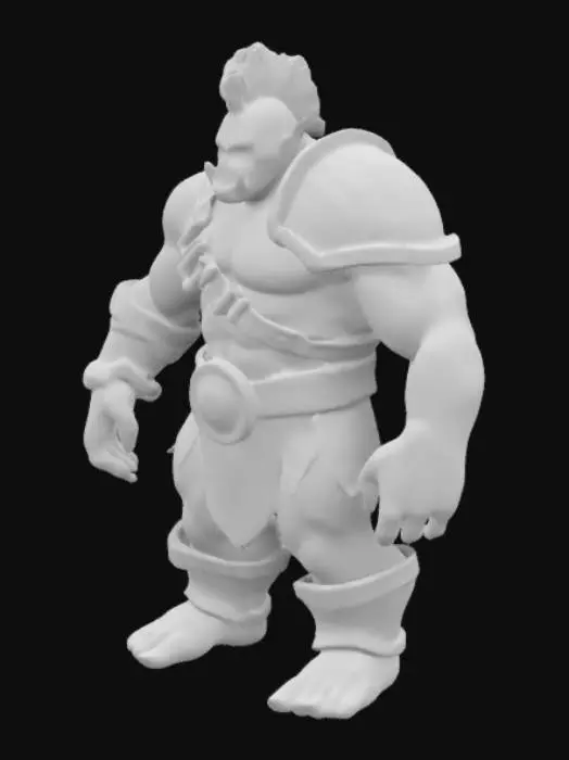 3D model for orco , con armadura , sin armas , ultra detallado , T pose , cicatrizes en el cuerpo , cresta en la cabeza de colo rojo