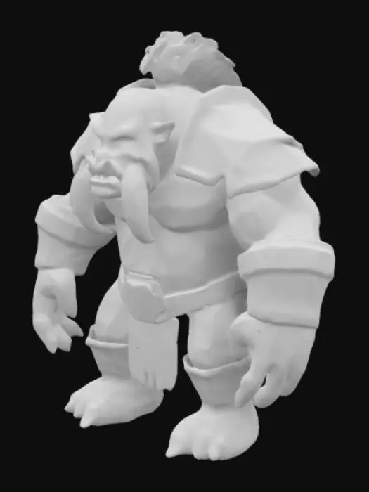 3D model for orco , con armadura , sin armas , ultra detallado , T pose , cicatrizes en el cuerpo , cresta en la cabeza de colo rojo