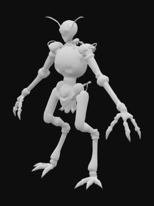 3D model for Futurist Robot look horror insectoide , t pose , Highly Detailed, Bust, no weapons , full body , realist body 