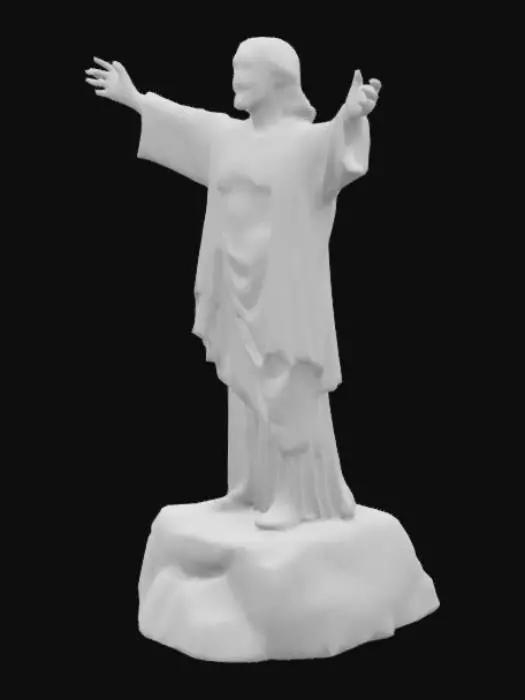 3D model for [Brasil] Cristo Redentor no [Rio de Janeiro] vestindo uma camisa de time de futebol Amarela e fazendo um "hang loose" gigante com a mão. #AroundTheWorld#