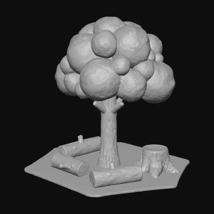 3D model for Low-Poly Tree and Logs