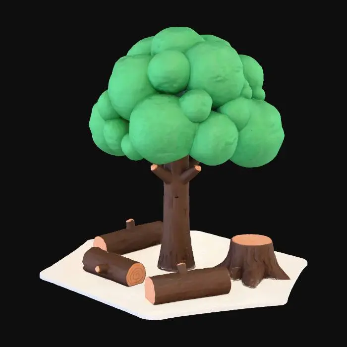 3D model for Low-Poly Tree and Logs