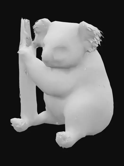 3D model for koala with a beard holding onto a tree branch also has a sad face
, Highly Detailed, Ultra Realistic