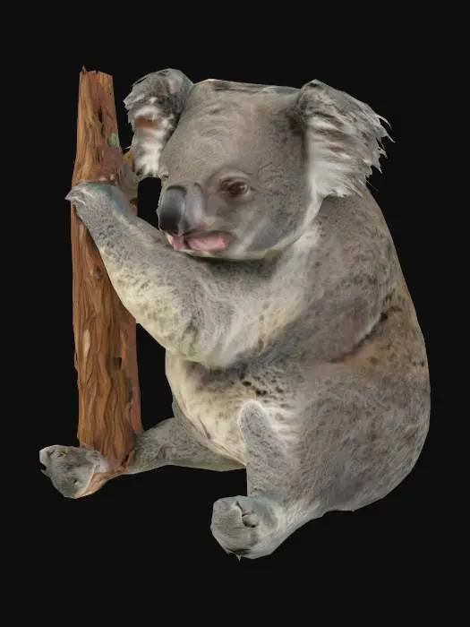 3D model for koala with a beard holding onto a tree branch also has a sad face
, Highly Detailed, Ultra Realistic