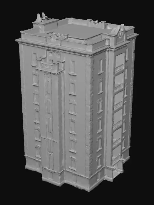 3D model for The 8-storey dystopian Soviet building is quite old.