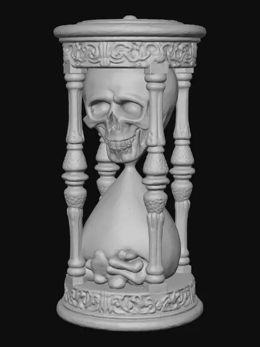 3D model for kum saati ama kum yerine kafatası var