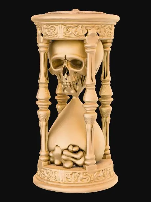 3D model for kum saati ama kum yerine kafatası var