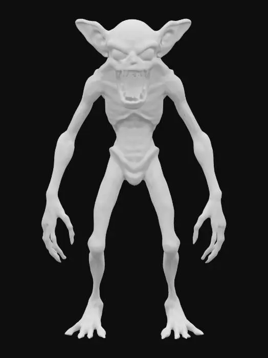 3D model for 3d freaky gross scary humaniod monester