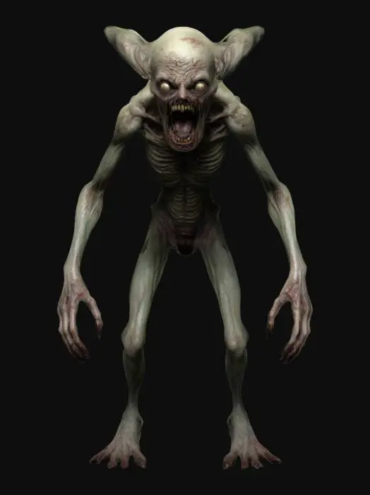 3D model for 3d freaky gross scary humaniod monester