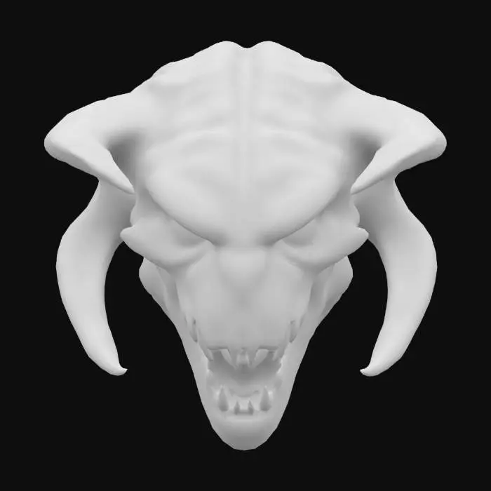 3D model for A very highly detailed and anatomaly correct scary monster head . it should be gross and darkish and shiny and highly detailed 