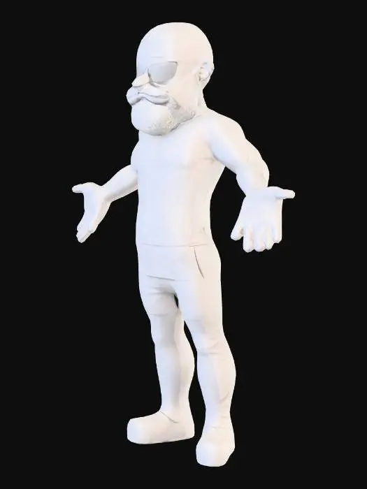 3D model for Hombre blanco con barba lentes de sol camisa deportiva y pantalones de vestir