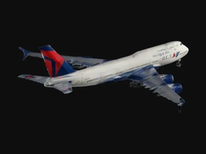 3D model for A Boeing 747 airplane with Delta livery