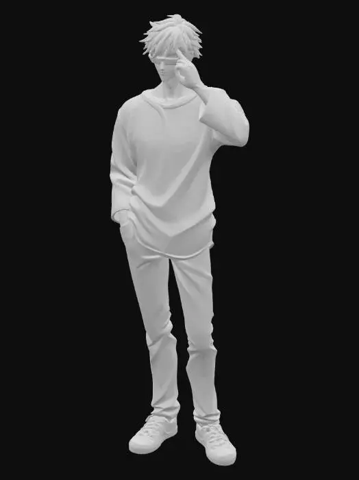 3D model for Anime Character with Sunglasses
