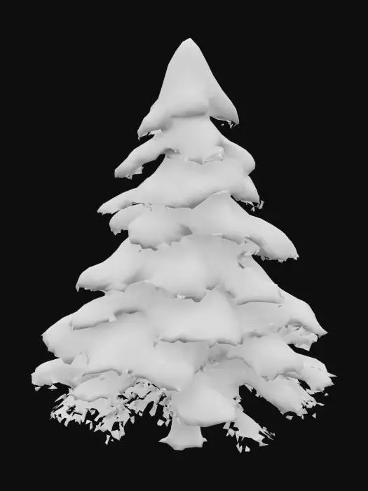 3D model for snow tree, tree, sapin, lowpoly,  white snow