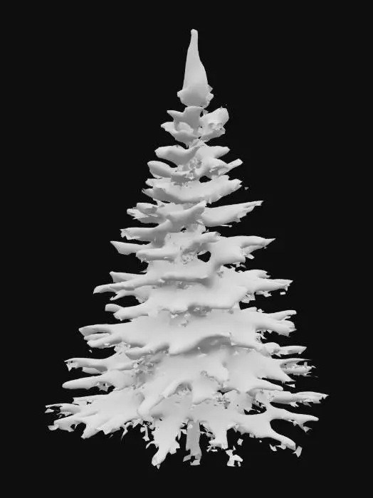 3D model for snow tree, tree, sapin, lowpoly,  white snow
