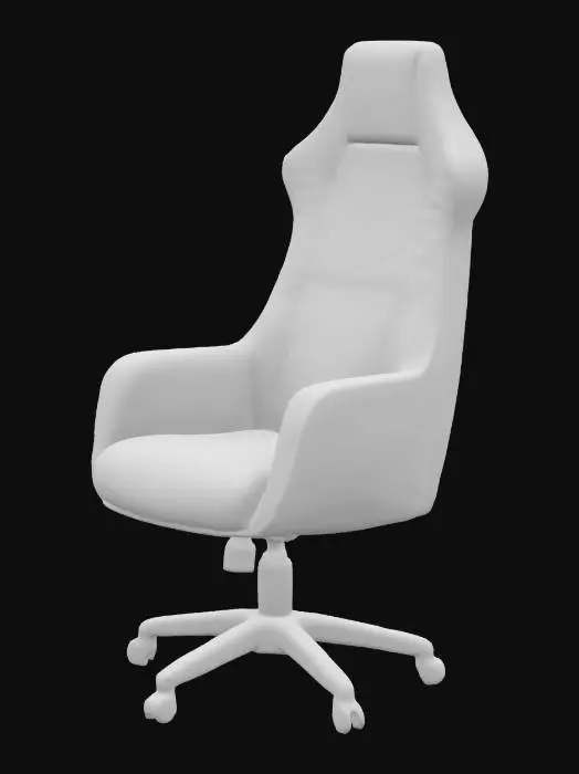 3D model for gaming chair, simple design, comfy, white, cream color, blue color, chair