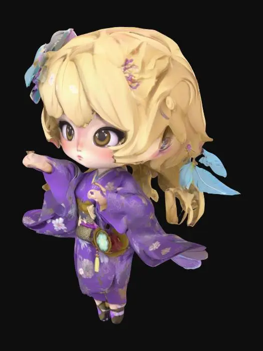 3D model for Chibi in Kimono