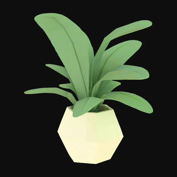 3D model for plant, lowpoly, minimalist