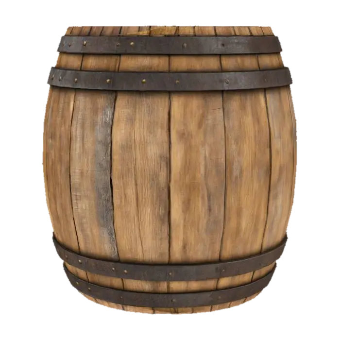 3D-модель Wooden Barrel, згенерована ШІ