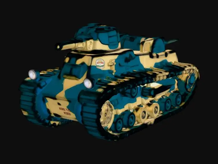 3D model for Blue and Yellow Tank
