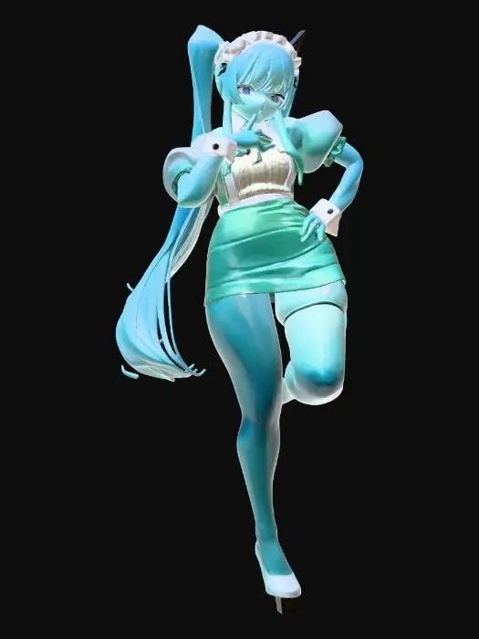 3D model for Hatsune Miku Aqua Maid