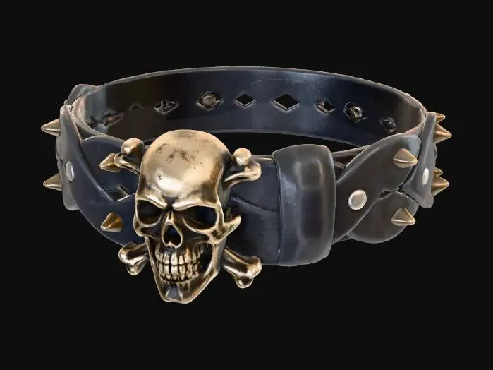 3D model for Skull and Spikes Belt