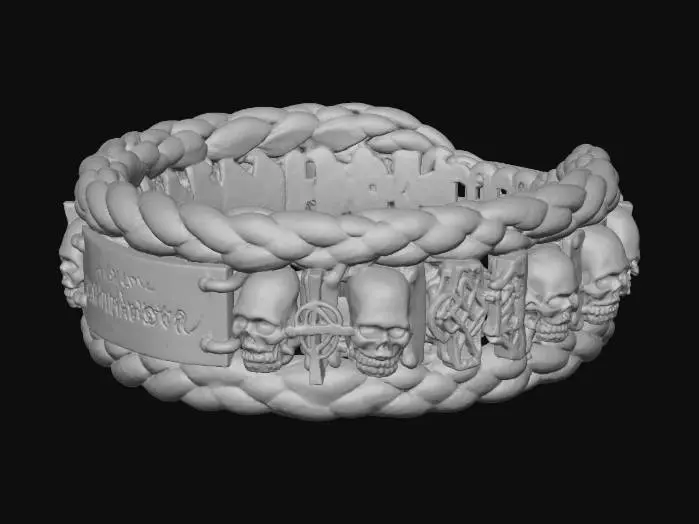 3D model for Skull and Symbols Bracelet
