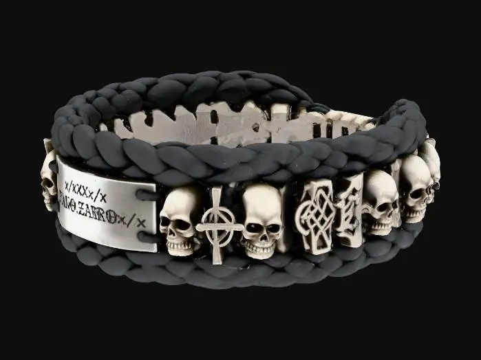 3D model for Skull and Symbols Bracelet