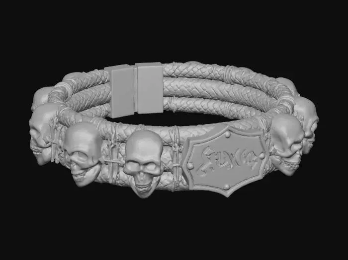 3D model for Bracelet of Skulls