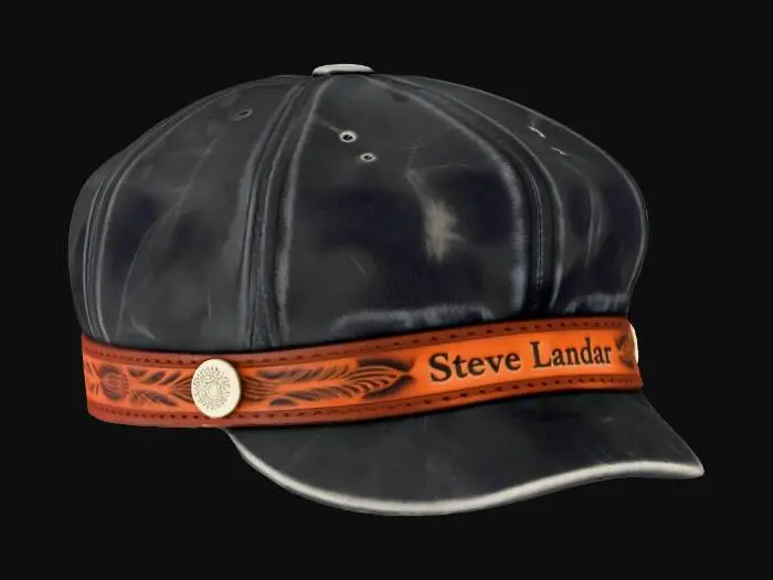 3D model for Leather Cap with Engraved Band
