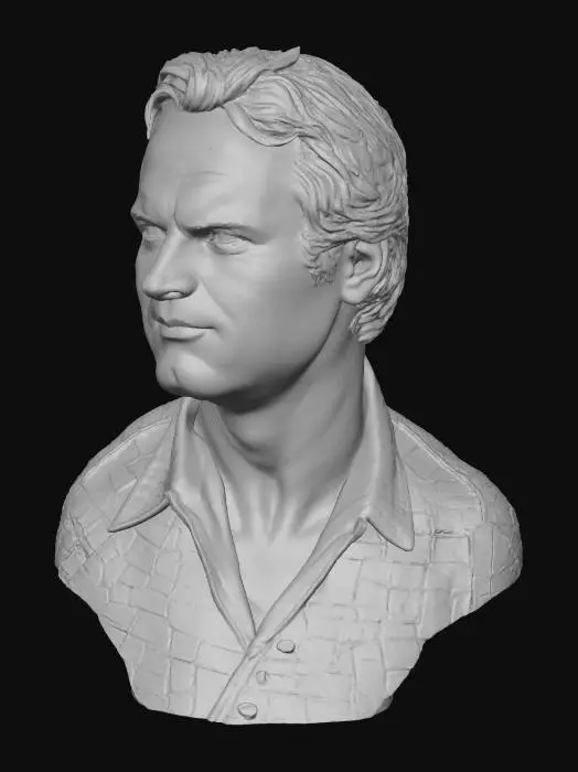 3D model for Man with Blue Eyes and Plaid Shirt