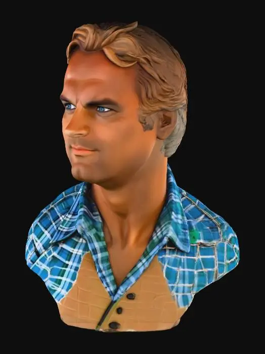 3D model for Man with Blue Eyes and Plaid Shirt