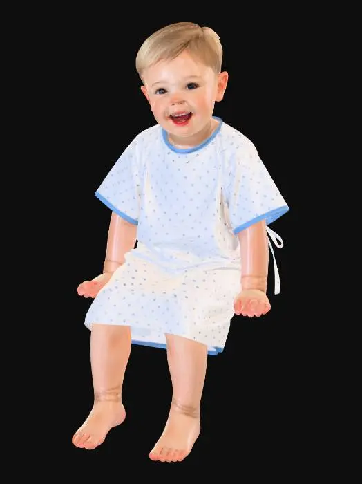 3D model for Smiling Toddler in Hospital Gown
