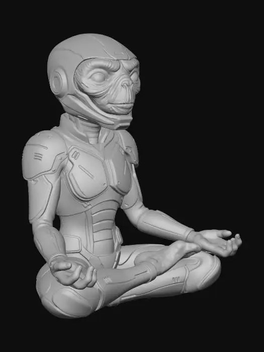 3D model for Meditative Cyborg Alien